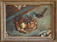 Fruit & Pipe - Early 20th Century Methaphysical Urban Still Life by De Pisis