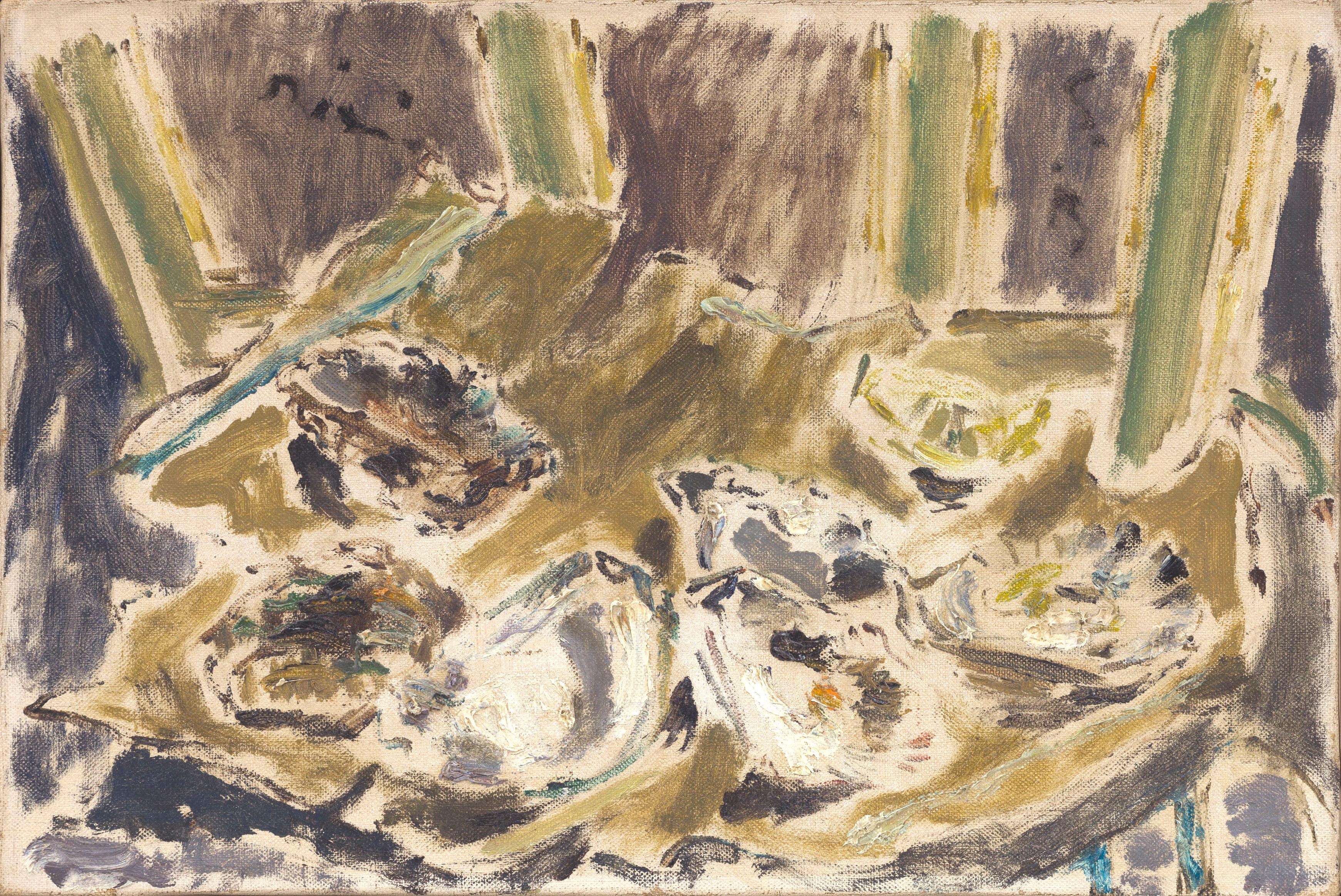 Filippo De Pisis Still-Life Painting - Natura Morta con ostriche, de Pisis (Still Life Oysters Painting)