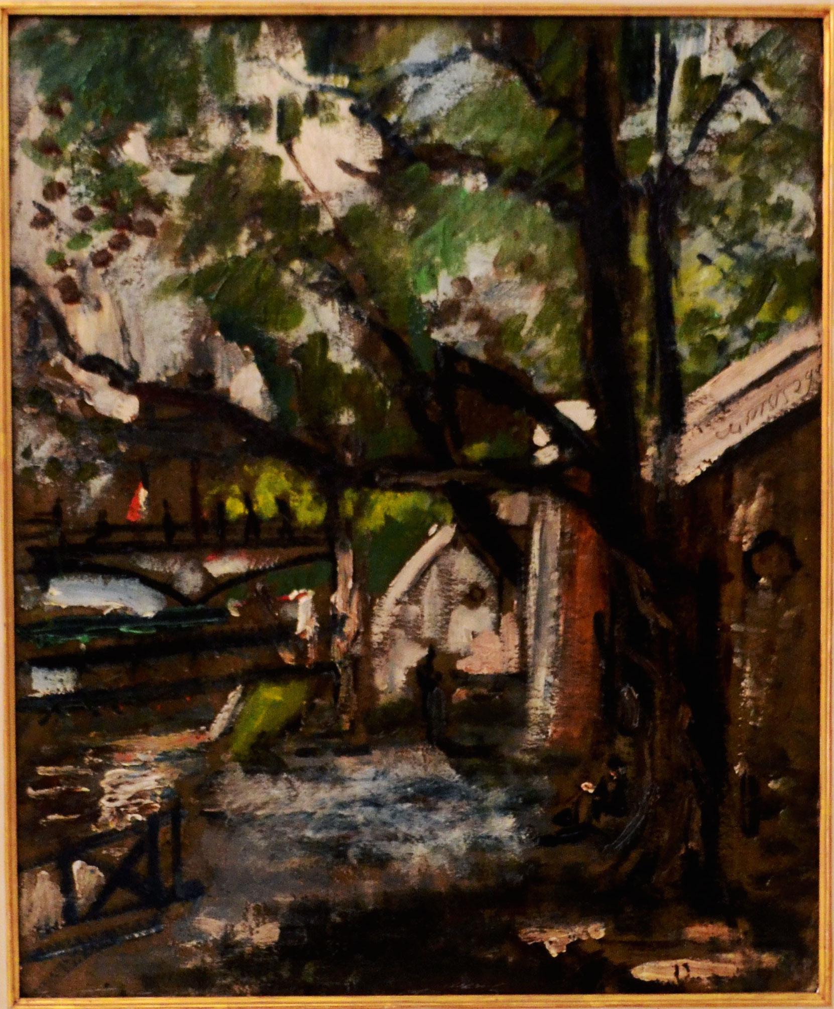 Paris le long de la Seine - Peinture à l'huile de Filippo De Pisis - 1929 en vente 2