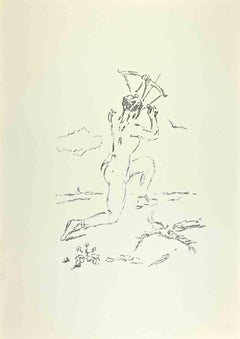 Arciere - Litografia di Filippo De Pisis - Anni '60