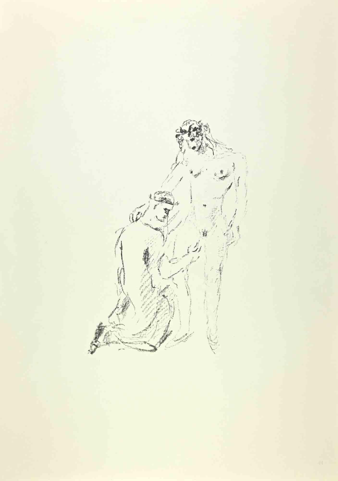 La scena erotica è un'opera d'arte realizzata da Filippo De Pisis (1896, Ferrara - 1956, Milano) negli anni Sessanta.

Litografia in bianco e nero.

Buone condizioni.