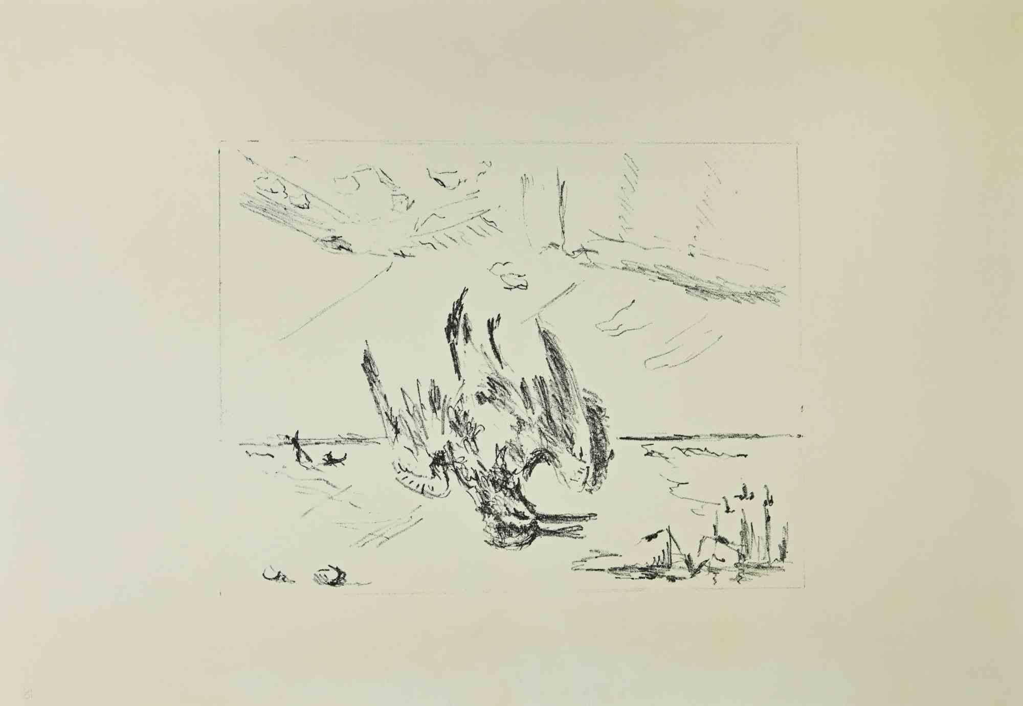 Pájaro caído es una obra de arte realizada por Filippo De Pisis (1896, Ferrara - 1956, Milán) en 1968.

Litografía en blanco y negro.

Buen estado de conservación, con ligeras manchas.