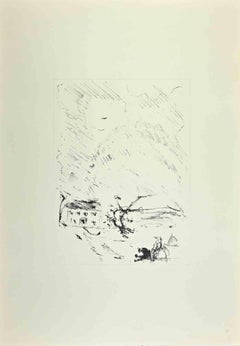 Landscape - Lithograph by Filippo De Pisis - 1960s