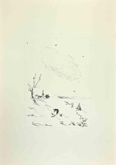 Landscape - Lithograph by Filippo De Pisis - 1960s