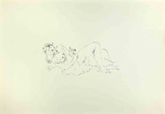 Lesbia with the Sparrow - Lithograph by Filippo De Pisis -  1968
