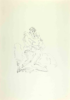 Gli amanti - Litografia di Filippo De Pisis -  1968
