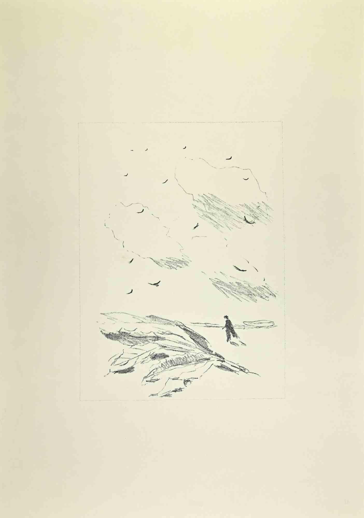El Hombre en el Viento es una obra de arte realizada por Filippo De Pisis (1896, Ferrara - 1956, Milán) en la década de 1960.

Litografía en blanco y negro.

Buen estado. 