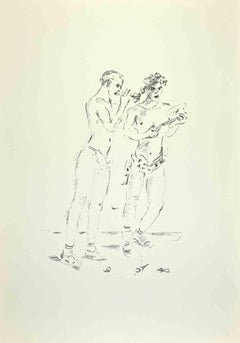 Players - Lithograph by Filippo De Pisis - 1960s