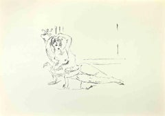 Posing Nude - Lithograph by Filippo De Pisis - 1960s