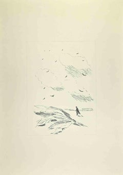 Rain - Lithograph by Filippo De Pisis -  1968