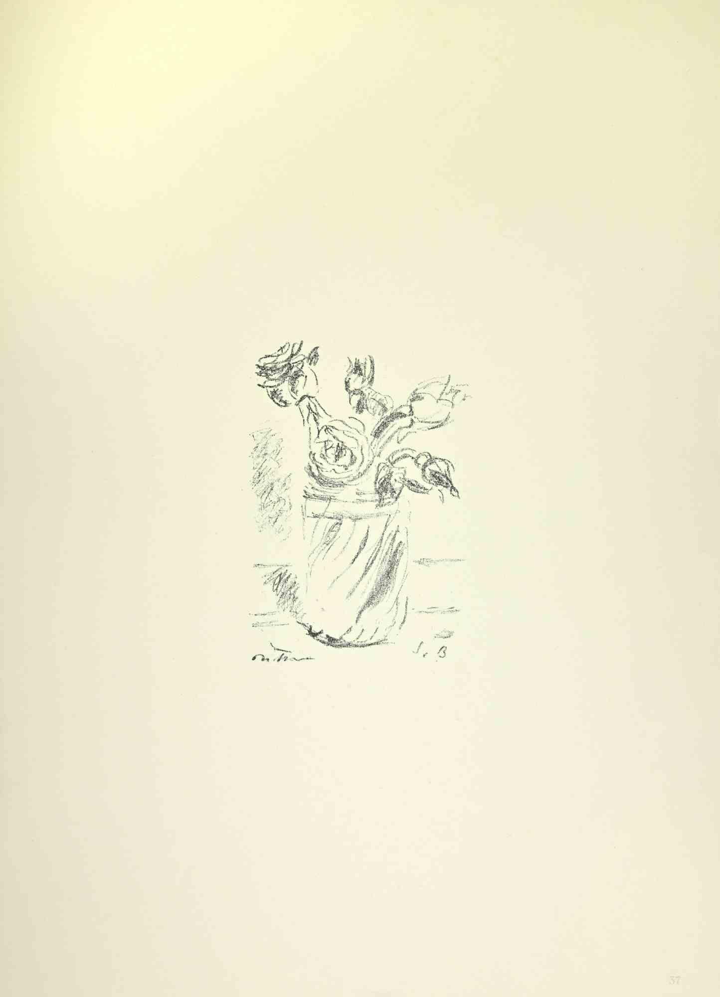Rosa en un vaso es una obra de arte realizada por Filippo De Pisis (1896, Ferrara - 1956, Milán) en 1968.

Litografía en blanco y negro.

Buen estado.

No firmado.

La imagen del interior tiene unas dimensiones de 10x15.

Publicado en el volumen "De