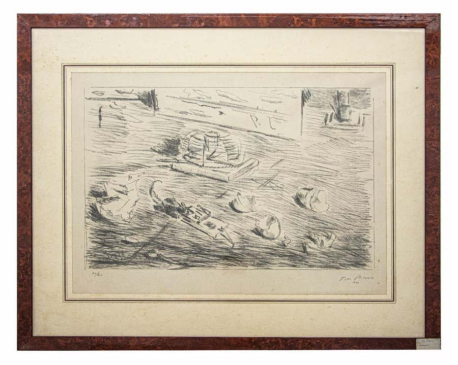Still Life - Original Lithograph by Filippo De Pisis - 1940s