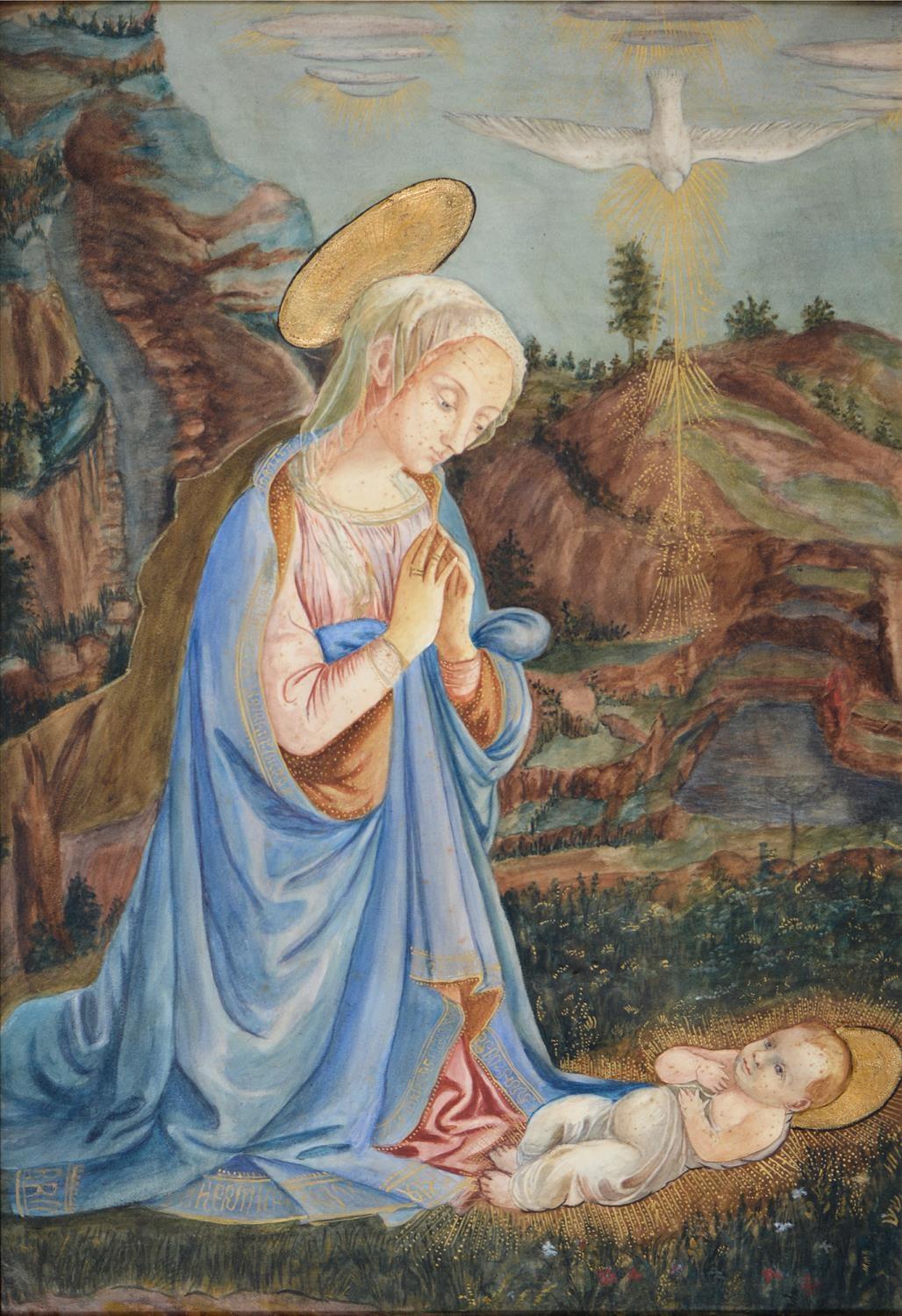 Adoration Of The Christ Child, Gemlde eines alten Meisters, gro