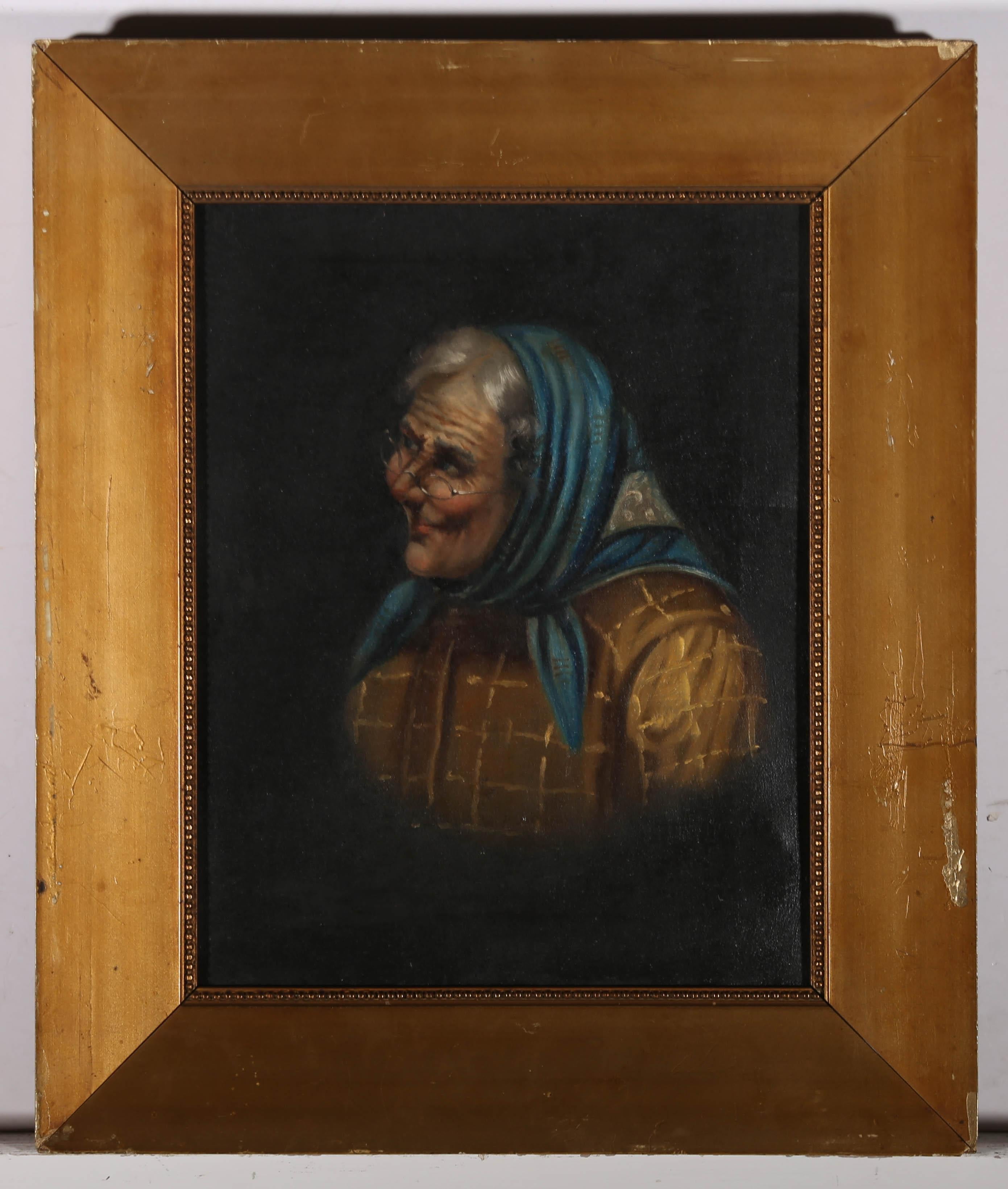 Attrib. Filippo Marantonio (1863-1937) - Framed Italian Oil, Portrait of a Woman For Sale 2