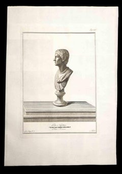 Antique Ancient Roman Bust - Original Etching by F. Morghen - 18th century