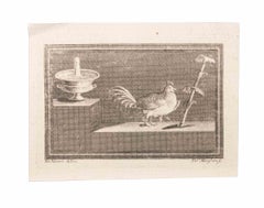 Decorazione di animali - Acquaforte di Filippo Morghen  - 18° secolo