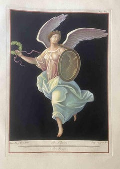 Athena Goddess - Original Etching by Filippo Morghen - 18th century