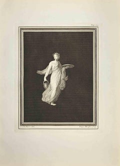 Cernophores Danseuse avec panier, planche, gravure de Filippo Morghen - 18ème siècle