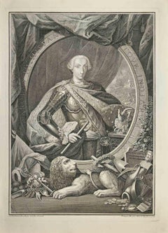 Gravure de Filippo Morghen, roi d'Espagne, datant des années 1760 