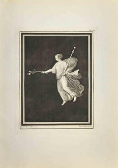 Filippo Morghen - Dancing Maenad With Sapling - Etching by Filippo Morghen - 18th Century Dancing Maenad With Sapling - Etching by Filippo Morghen - 18th Century