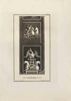 Hermès et Hippogriffe - Gravure de Filippo Morghen - 18ème siècle