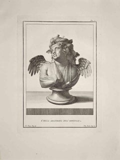 Ancient Roman Bust - Original Etching by Filippo Morghen - Late 18th Century