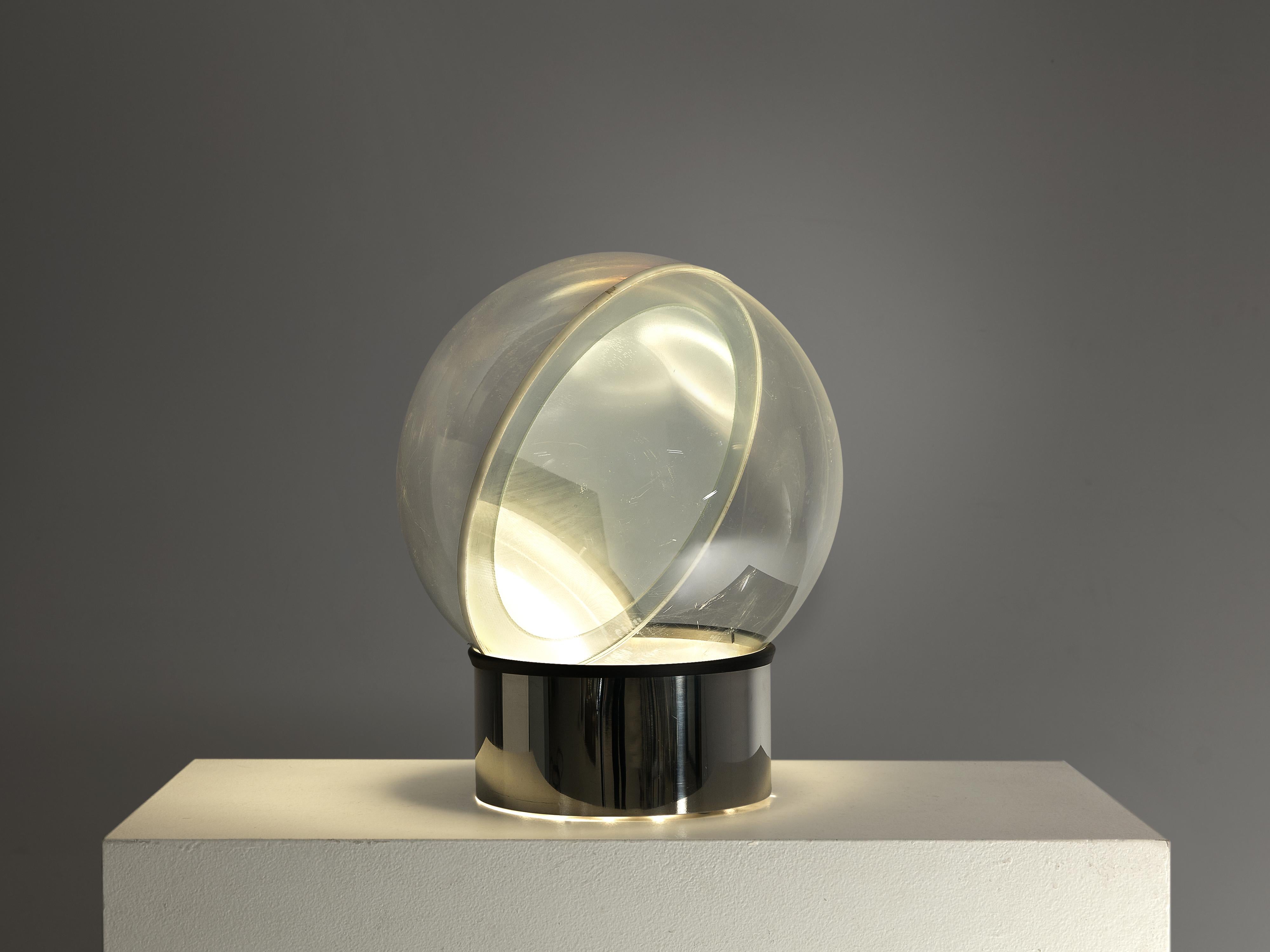 Laiton Lampe de bureau Filippo Panseca pour Kartell modèle « 4044 » en chrome et néon en vente