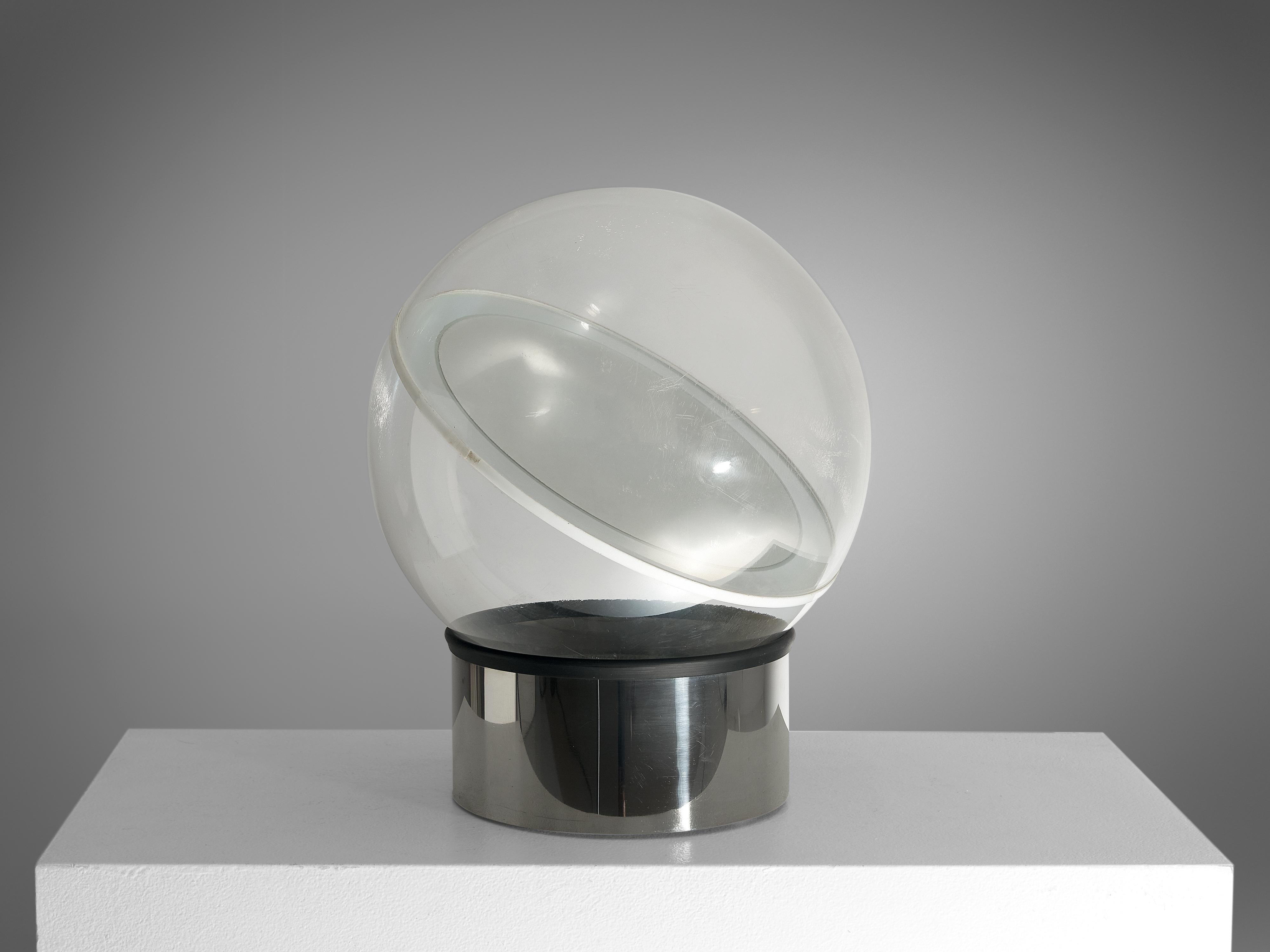 Brass Filippo Panseca for Kartell Table Lamp Model '4044' in Chrome and Neon For Sale