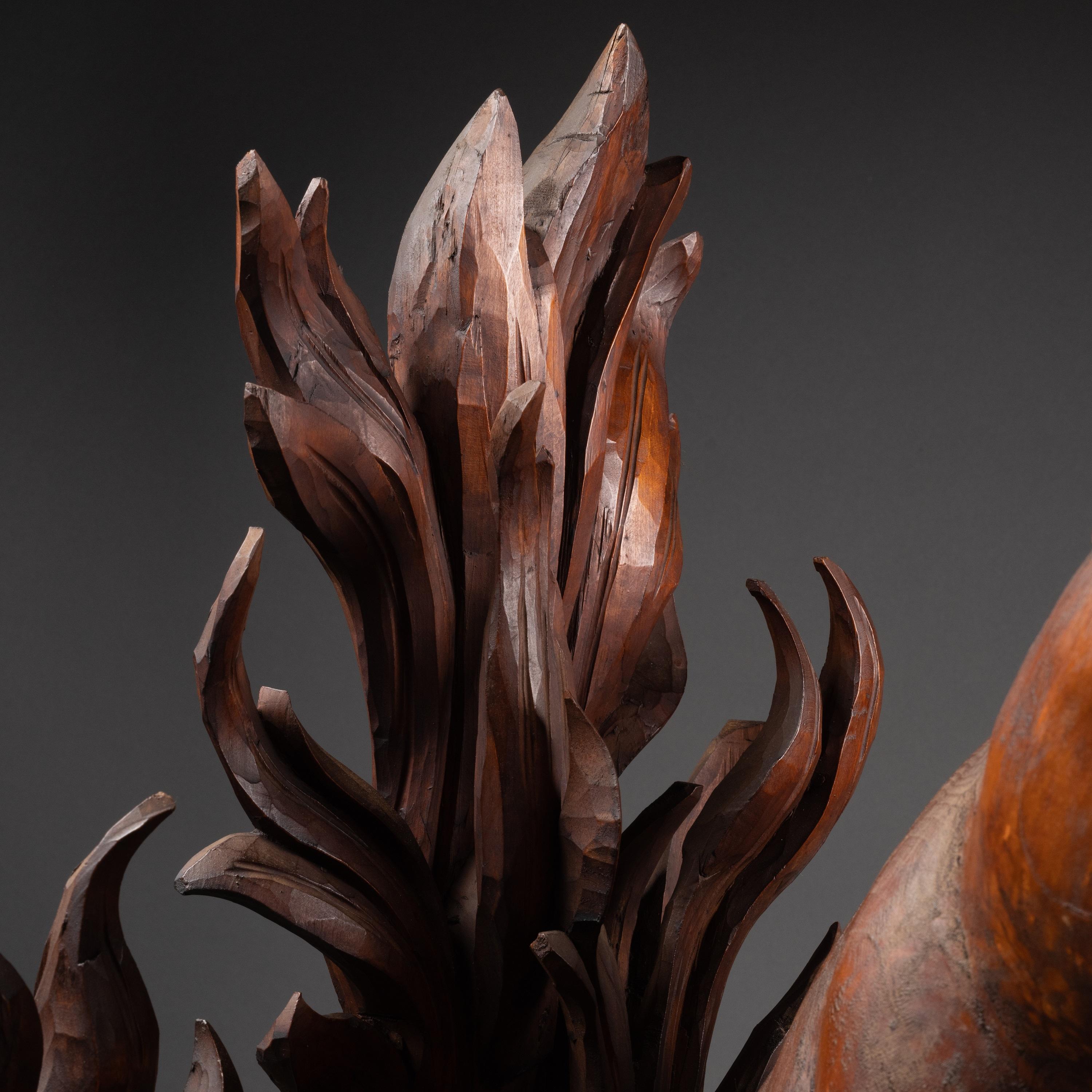 Figura de sirena tallada en madera de tilo italiana de finales del siglo XVII, círculo de Filippo Parodi en venta 10