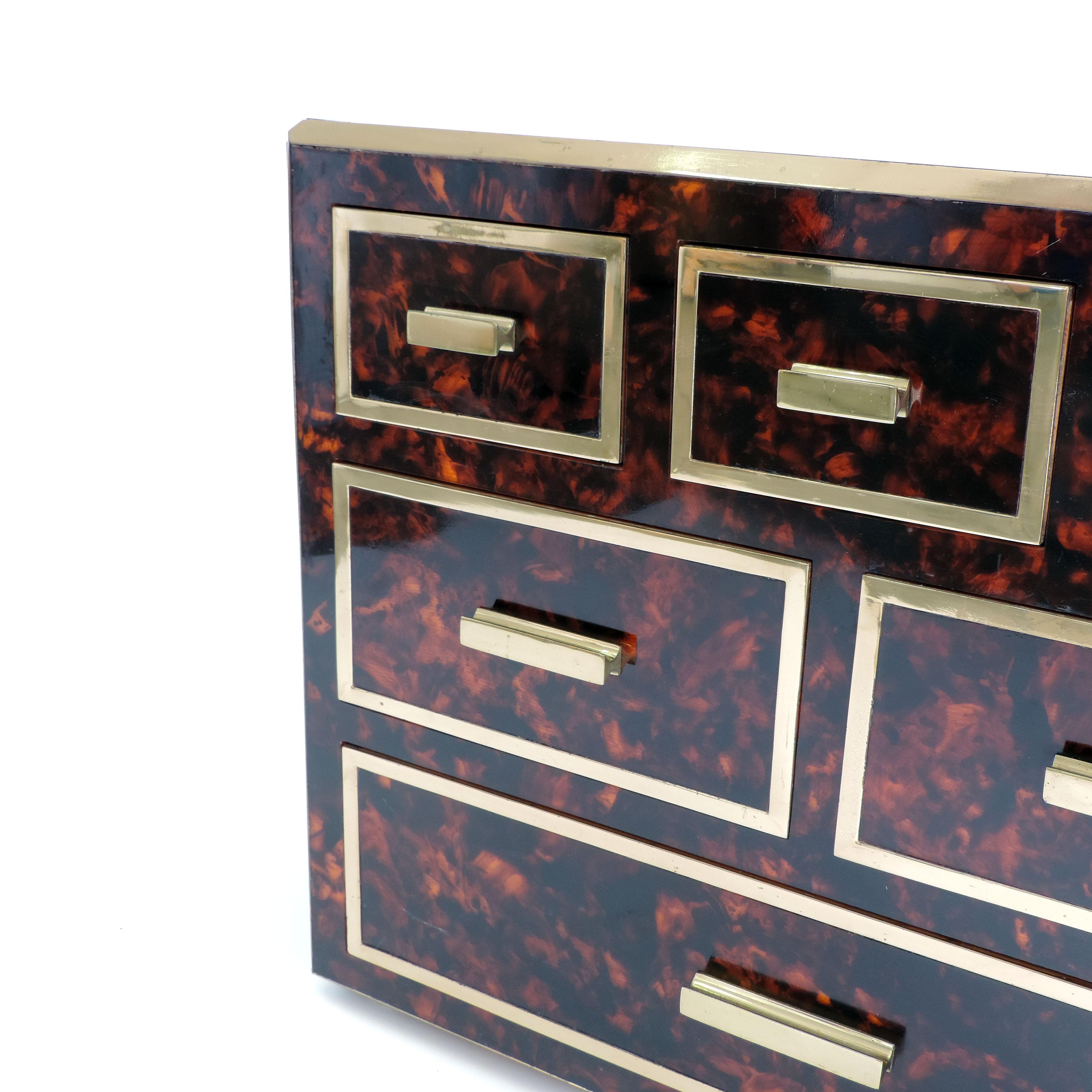 Hollywood Regency Filippo Perego Small Chest of Drawers for Jewellery, Italy, 1973 For Sale