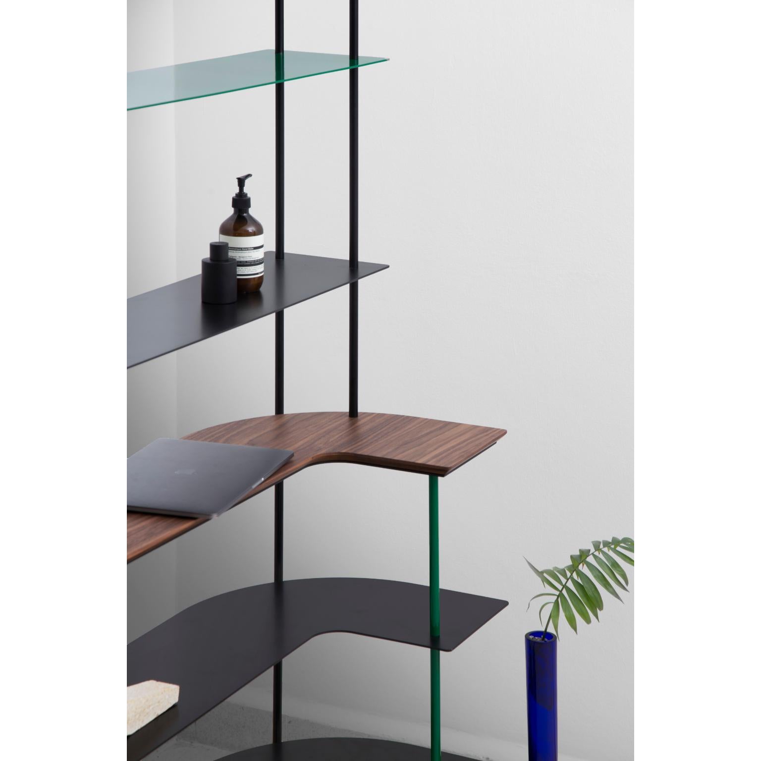 Contemporary Fillet Walnut Shelf by Table Borgi Bastormagi For Sale