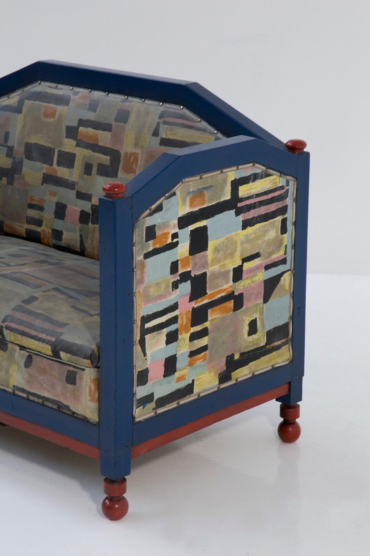 Fillìa Luigi Colombo Attr. Rare Italian Futurist sofa In Good Condition For Sale In Milano, IT