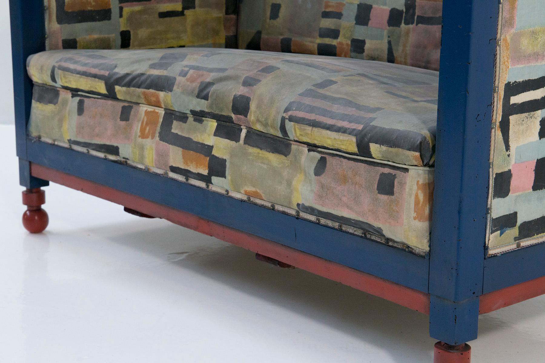 Fillìa Luigi Colombo Attr. Rare Italian Futurist sofa For Sale 1