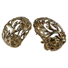 Filligree earrings dome earrings 14KT yellow gold