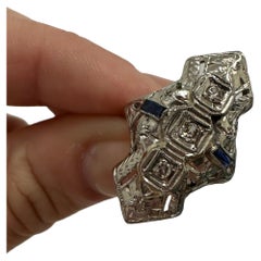 Filligree hand engraved antique diamond ring 14KT