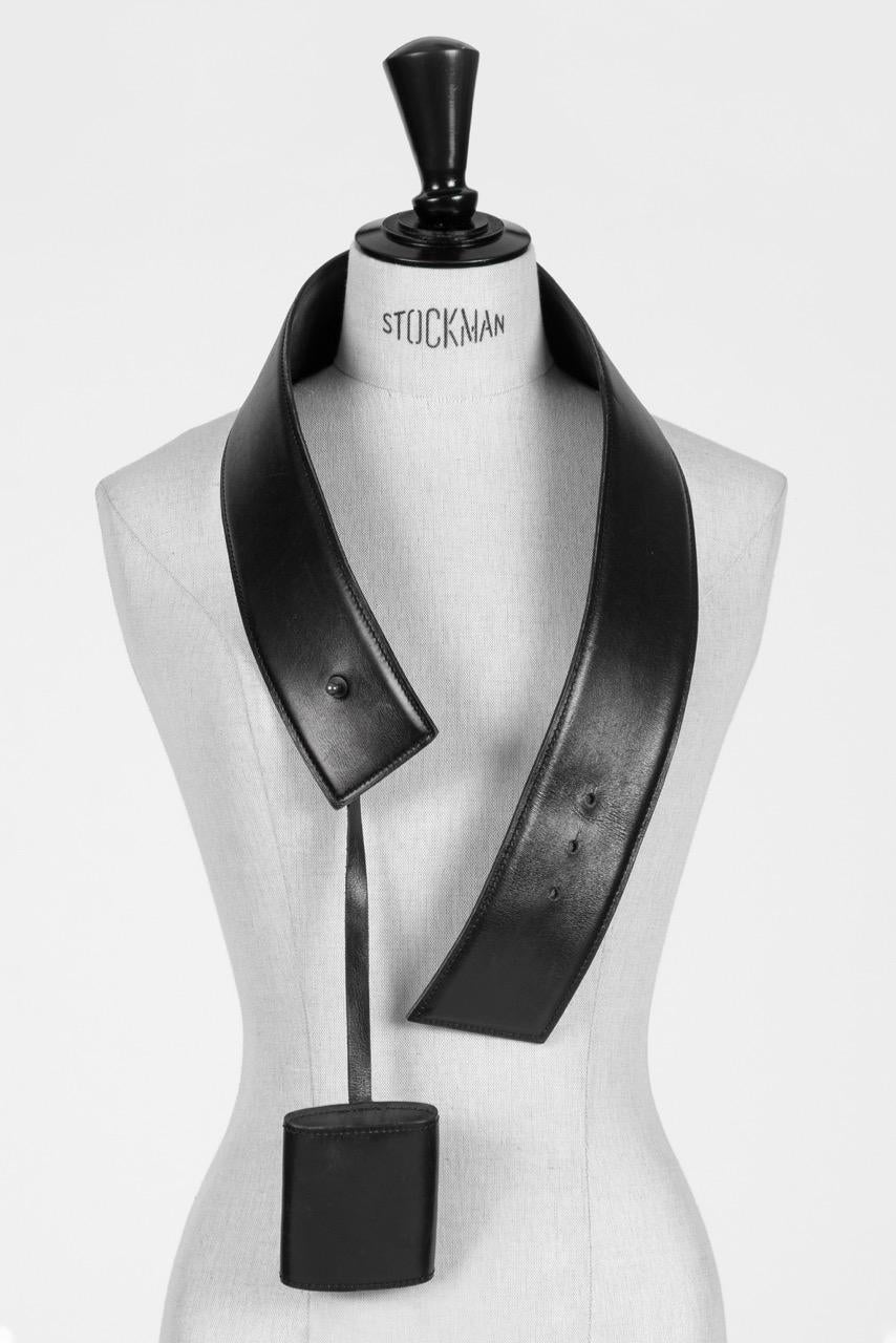 Women's Film Documented F/W 1984/85 AZZEDINE ALAÏA PARIS Black Smooth Leather Waist Belt