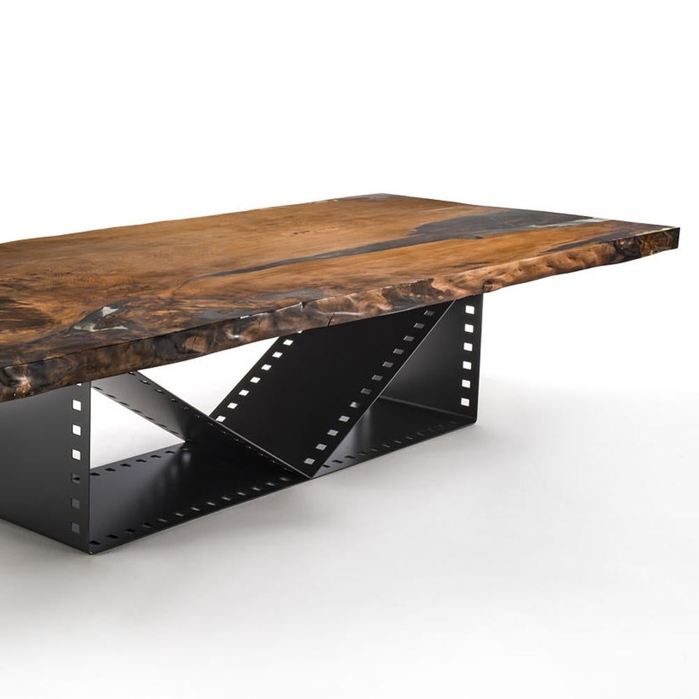 Contemporary Film Roll Kauri Dining Table in Solid Kauri Wood