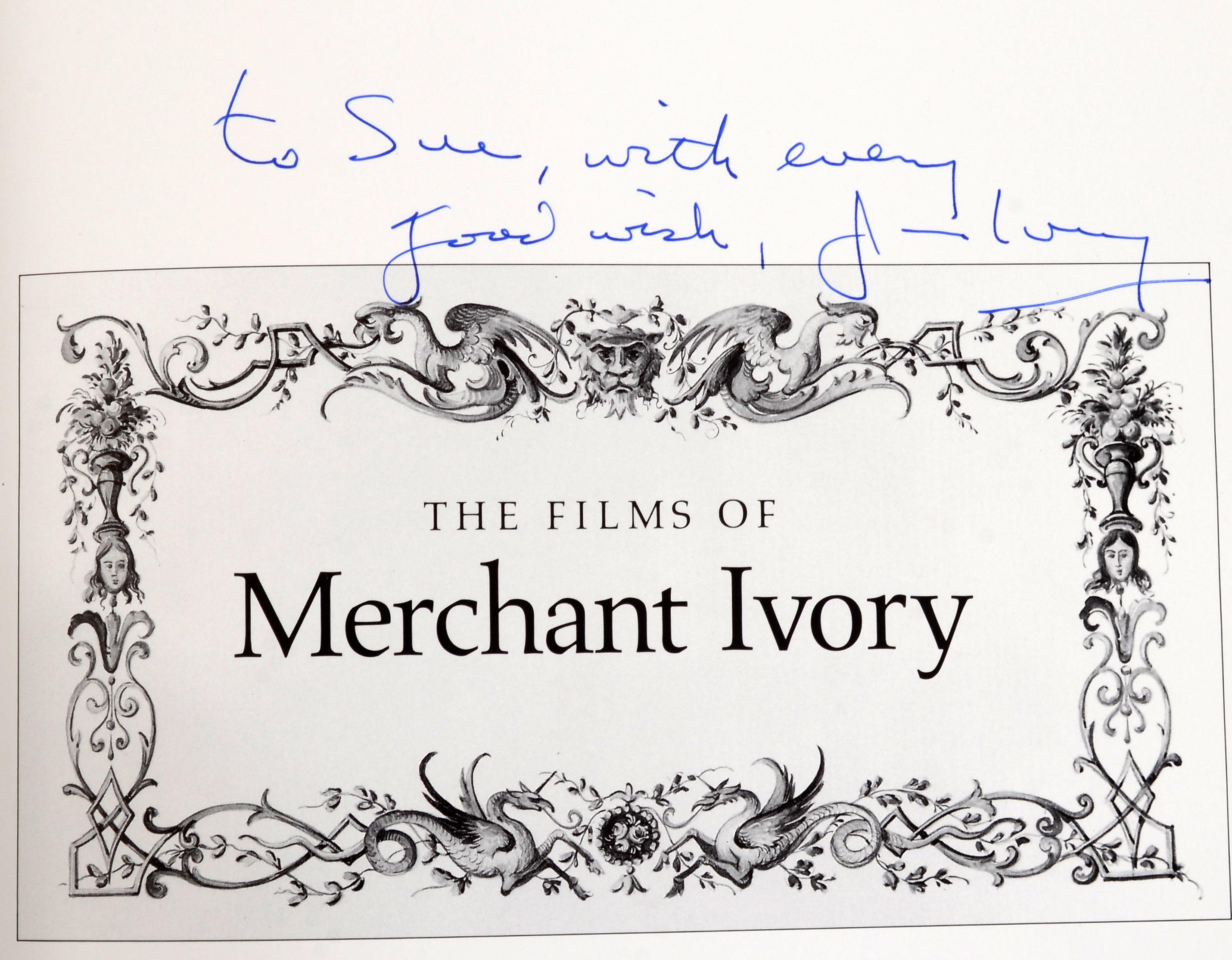 Papier Films of Merchant Ivory de Robert Long, signé et inscrit par James Ivory 1st Ed en vente