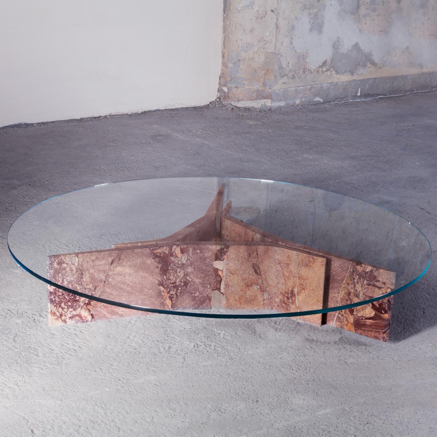 Filo Limited Edition Coffee Table with Versailles Marble Base In New Condition In Milan, IT