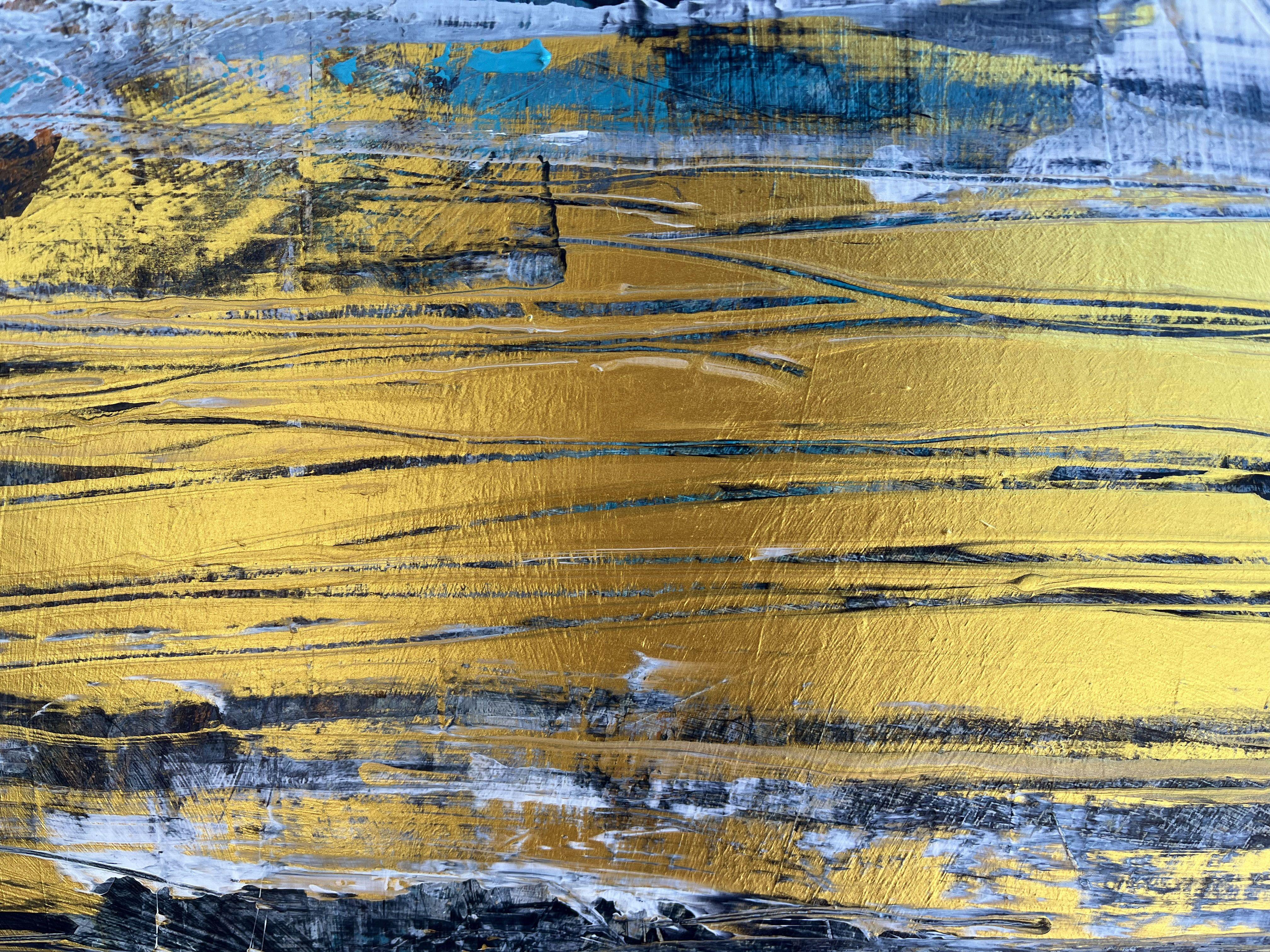 Abstract Reflections I, Painting, Acrylic on Canvas - Beige Abstract Painting by Filomena Booth