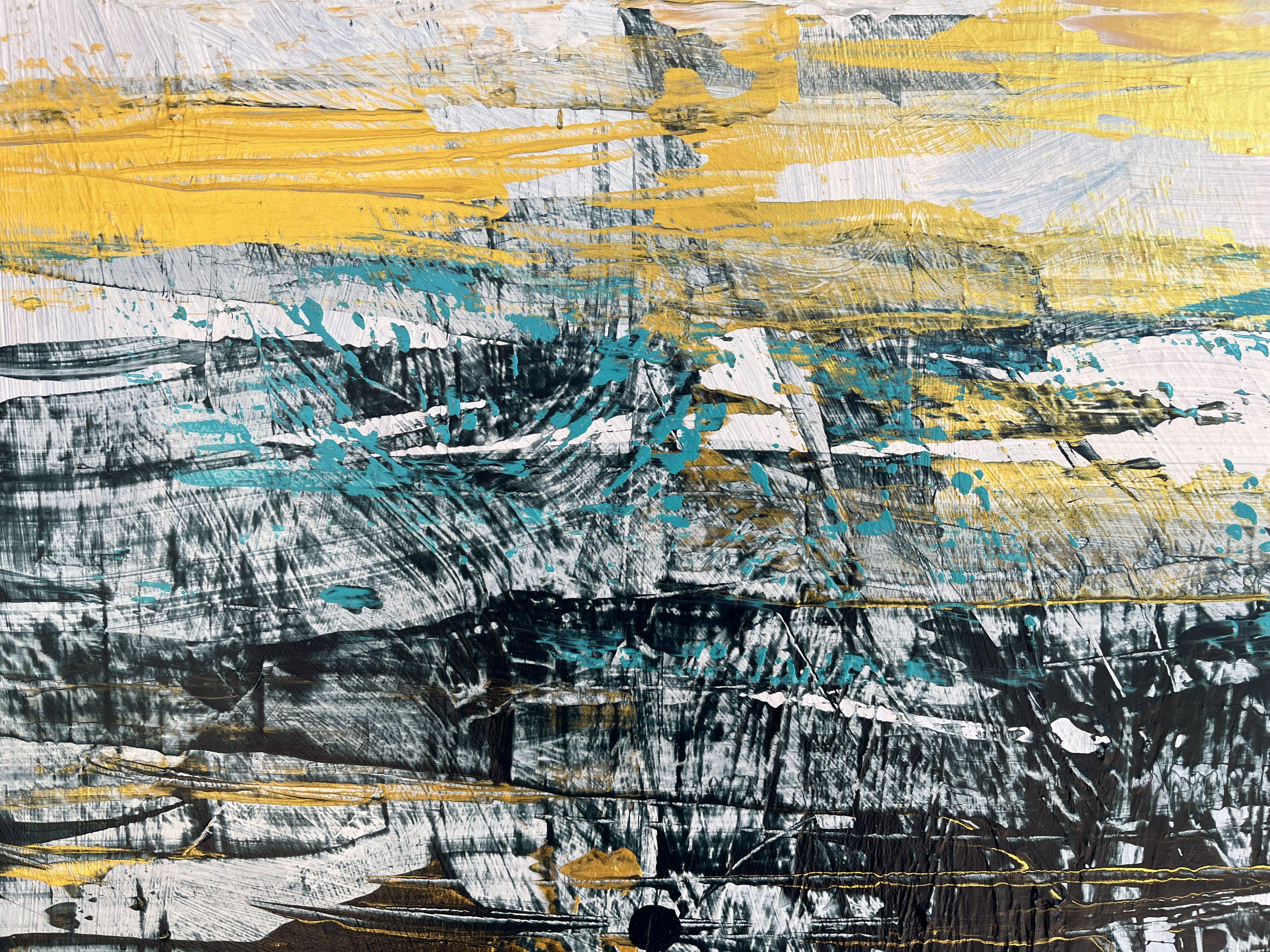 Abstract Reflections II, Painting, Acrylic on Canvas - Beige Abstract Painting by Filomena Booth