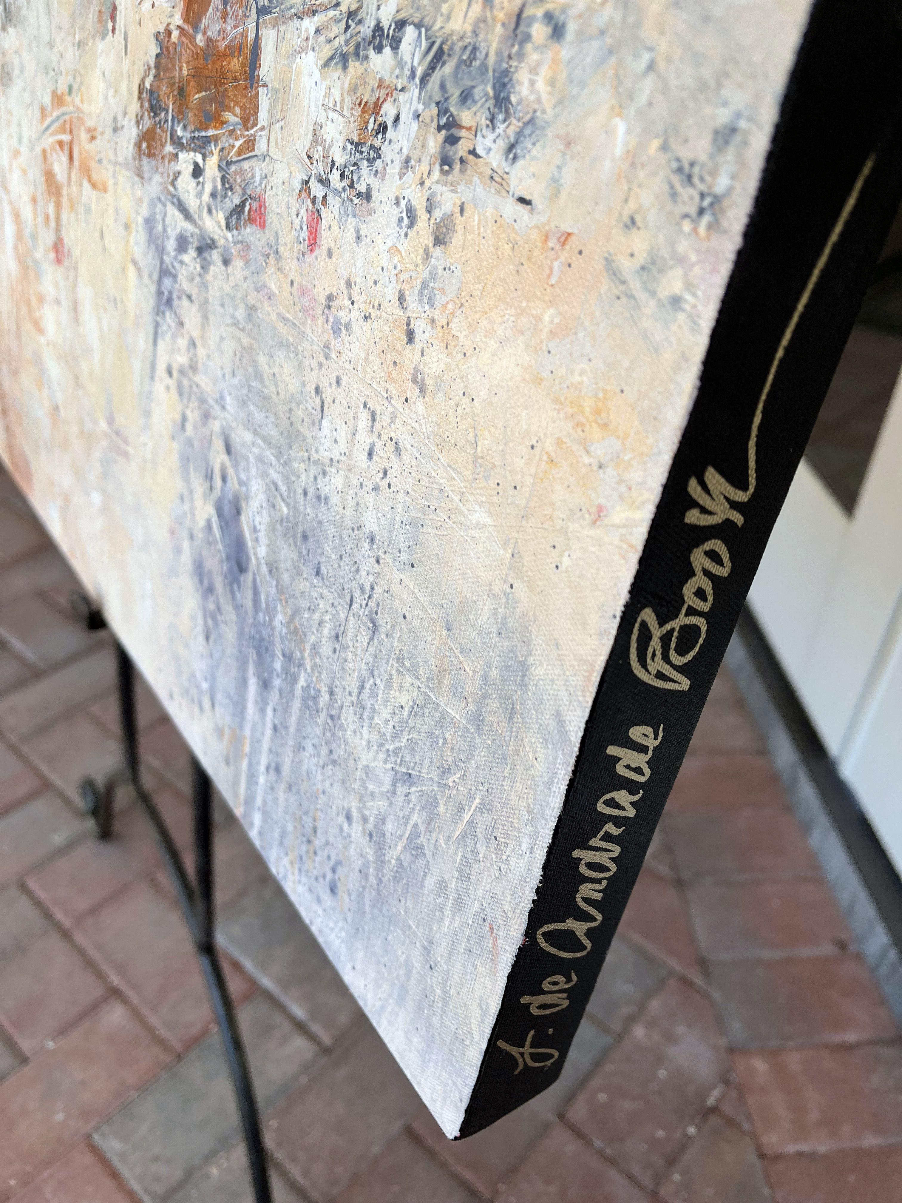 Quasi un sussurro, Pittura, Acrilico su tela - Abstract Painting Grigio di Filomena Booth