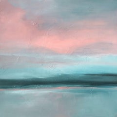 Skies corail, peinture, acrylique sur toile
