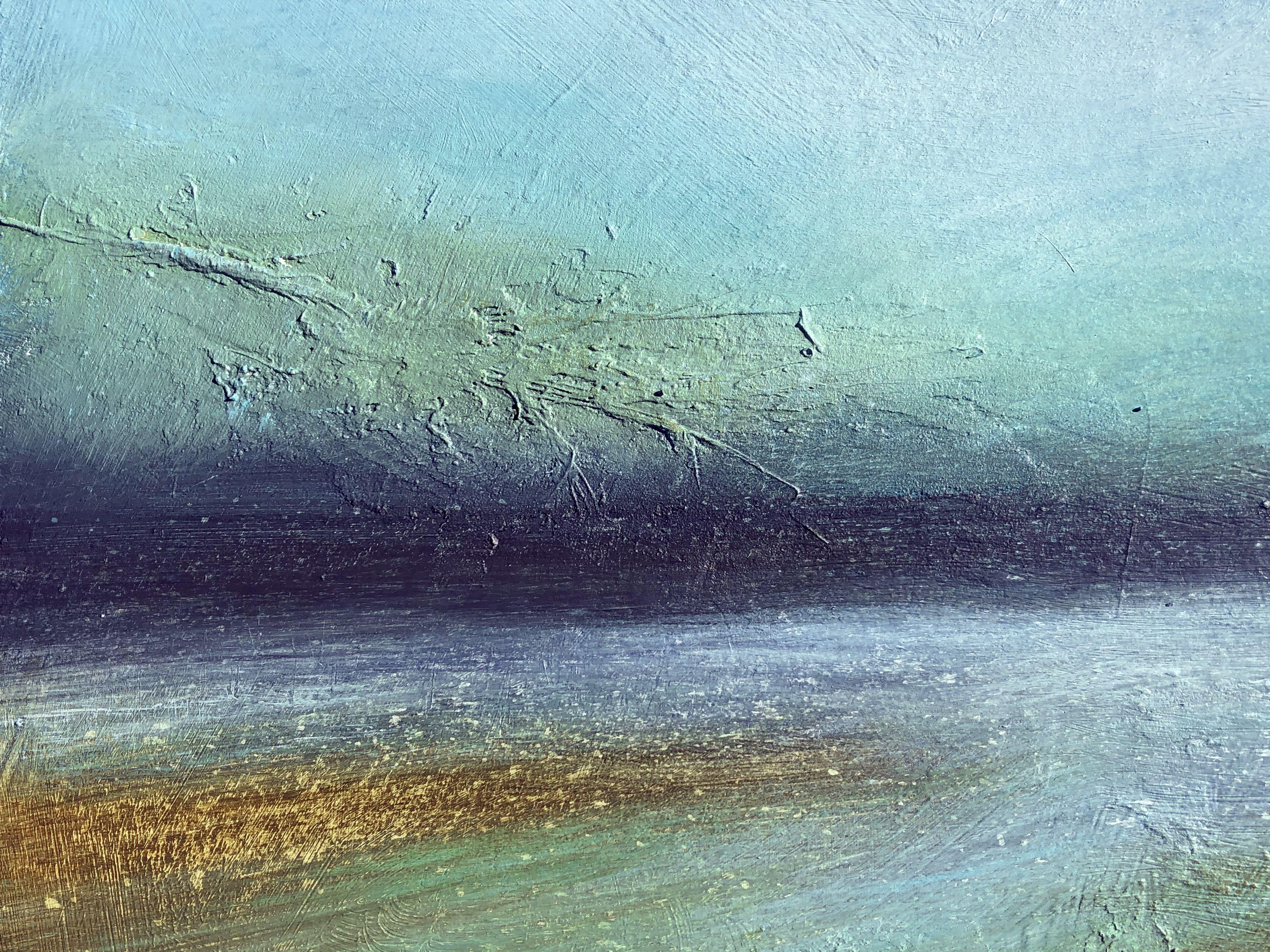 Evening Tide, Painting, Acrylic on Canvas - Blue Abstract Painting by Filomena Booth