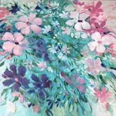 Floral Cascade, Painting, Acrylic on Canvas