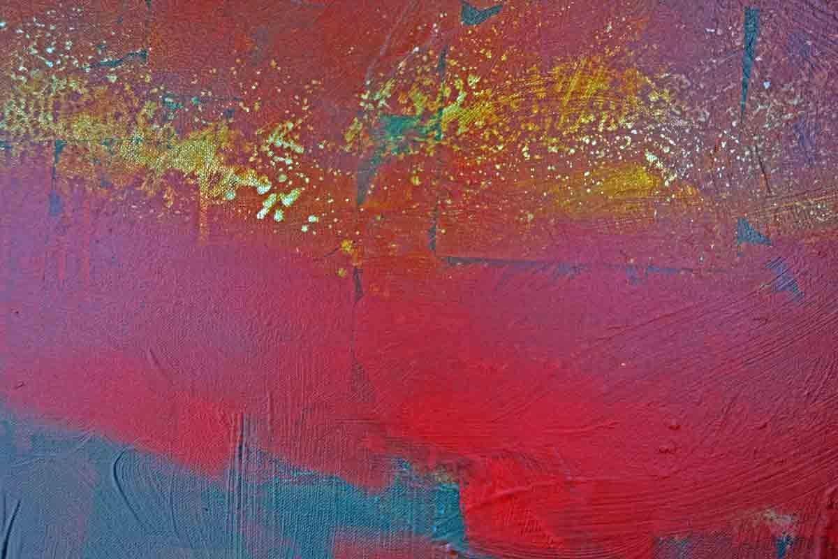 Fuego, Painting, Acrylic on Canvas - Red Abstract Painting by Filomena Booth