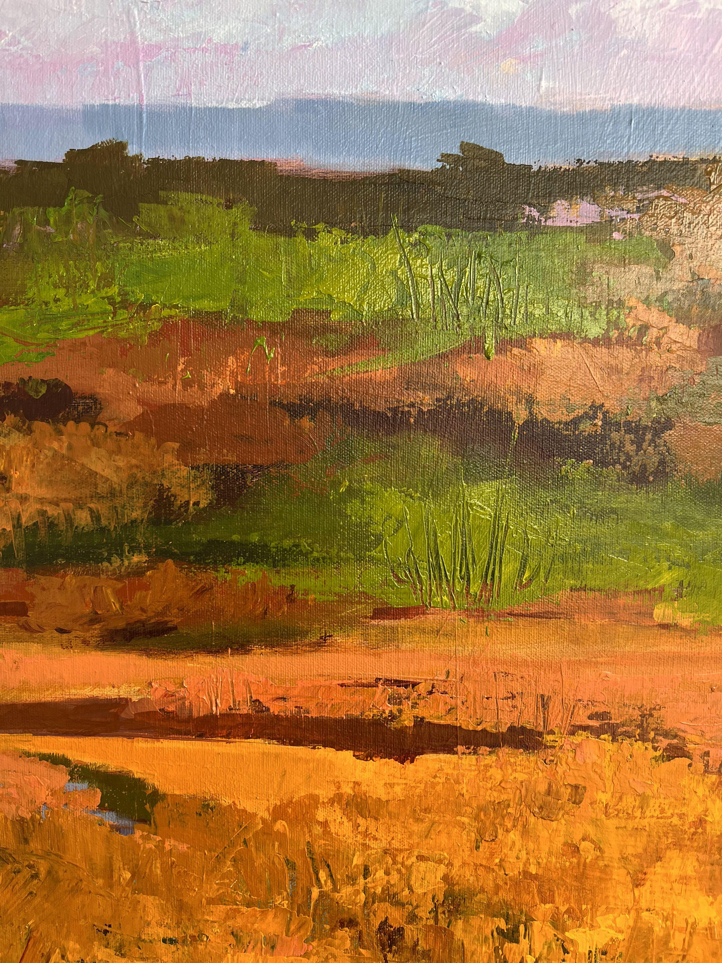 Campos dorados, Pintura, Acrílico sobre lienzo - Painting Impresionista de Filomena Booth