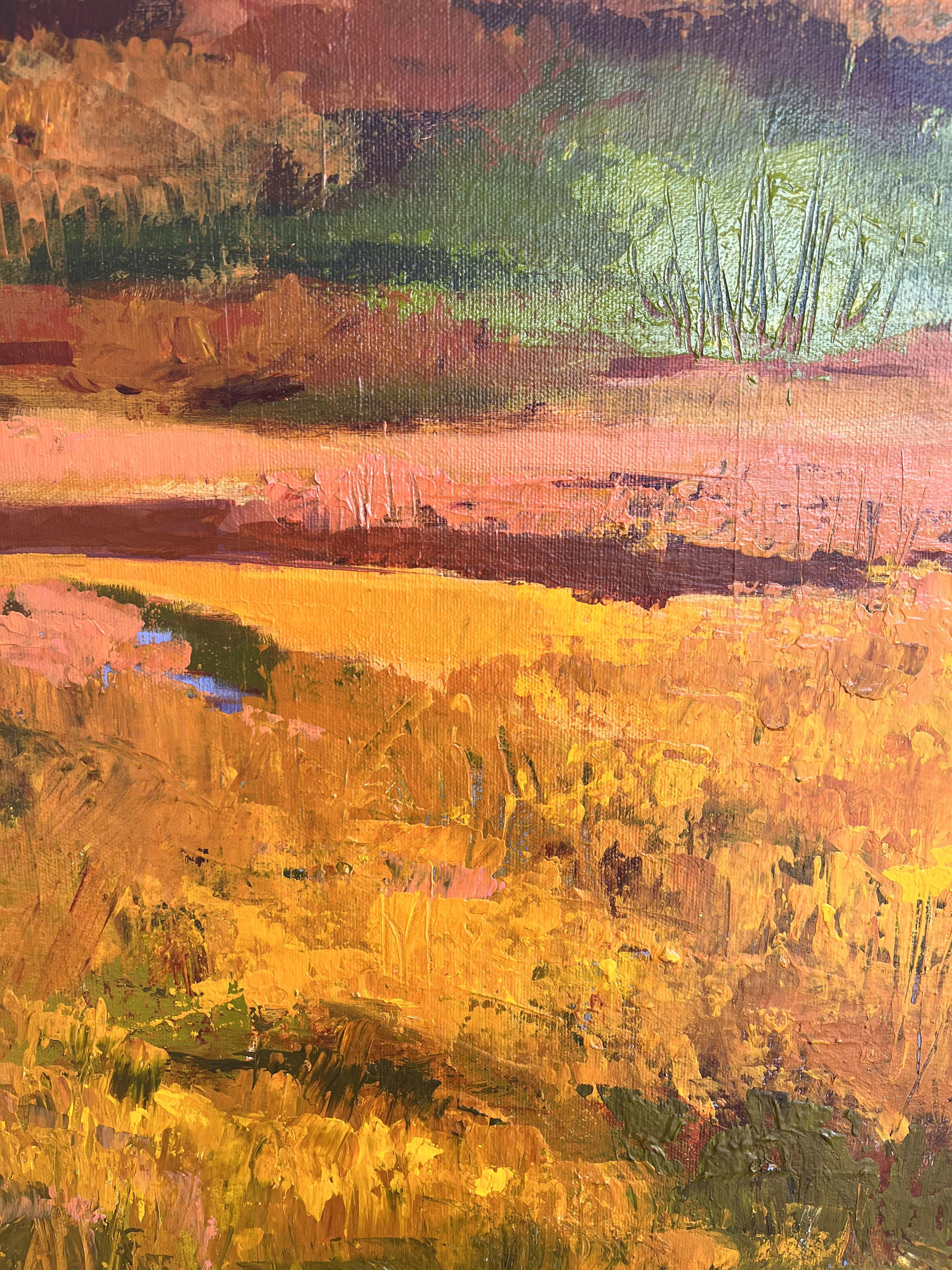 Golden Fields, Painting, Acrylic on Canvas For Sale 2