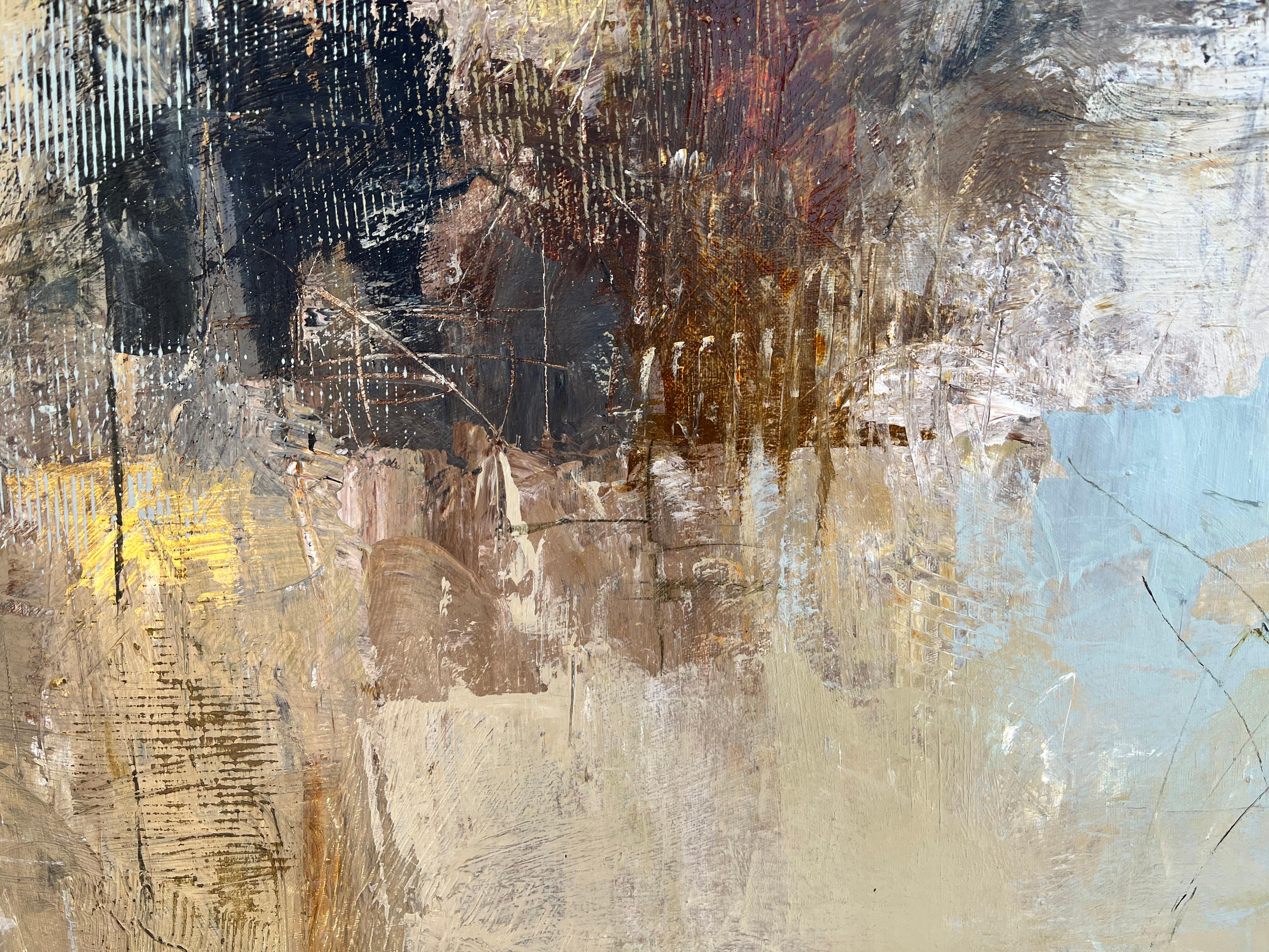 Nebbia mattutina - Pittura moderna astratta ed espressiva - Painting di Filomena Booth