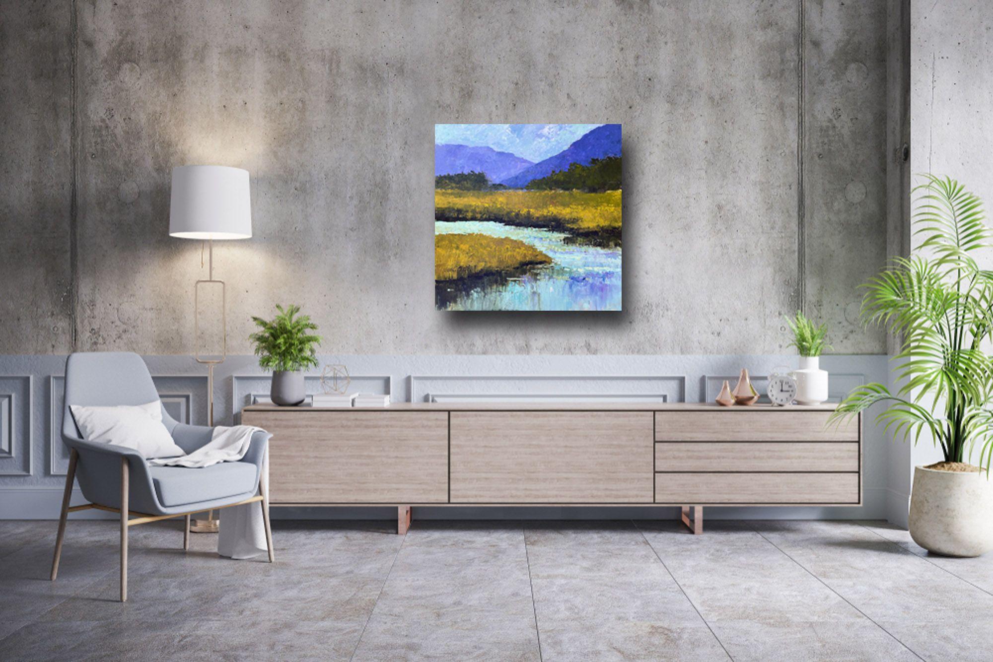 Vista de la montaña, Pintura, Acrílico sobre lienzo - Painting Impresionista de Filomena Booth